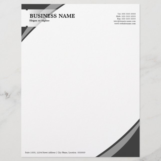Professional Business Grey Letterhead (Front)