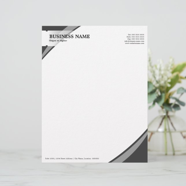 Professional Business Grey Letterhead (Standing Front)
