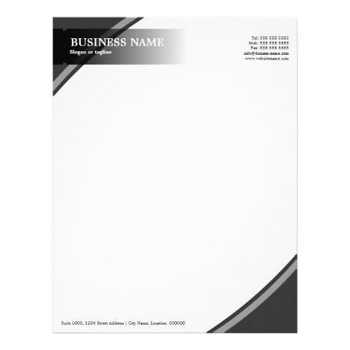 Professional Business Grey Letterhead | Zazzle