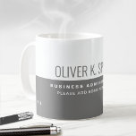Professional (business) half-gray half-white coffe coffee mug<br><div class="desc">Nice gray (editable color) and white coffee-mug personalized with name and profession (business administration)</div>