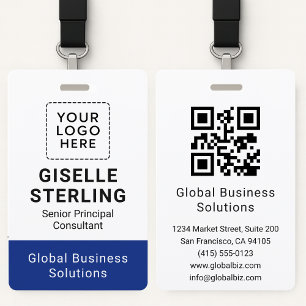 Professional Business ID Card Custom QR Code Name Badge