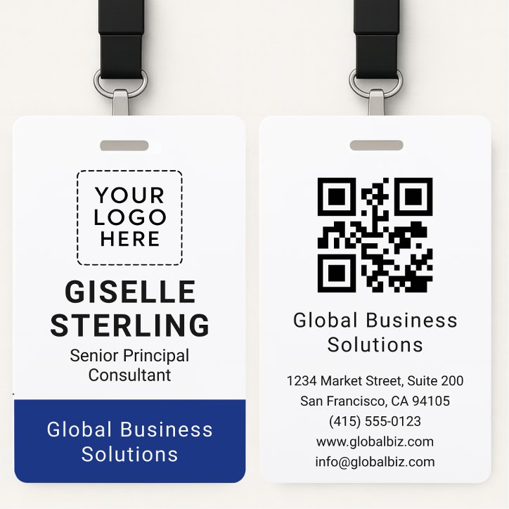 Professional Business Id Card Custom QR Code Name Badge