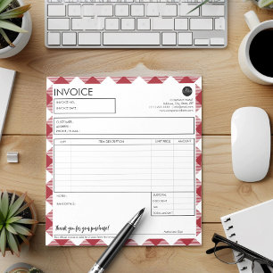 Professional Business Invoice Red Border Template Notepad