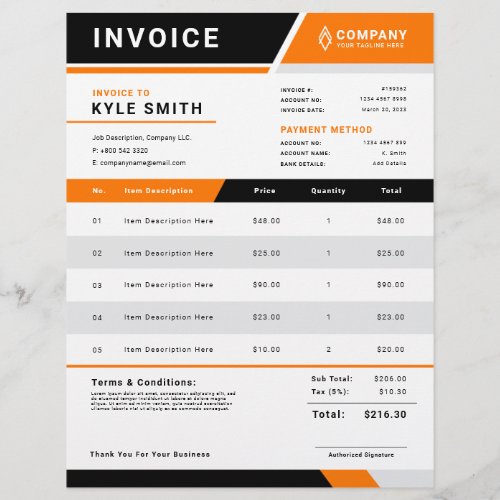 Professional Business Invoice Sales Receipt Flyer