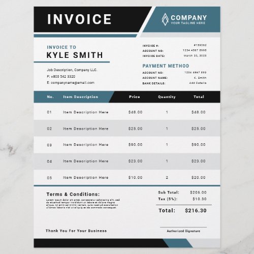Professional Business Invoice Sales Receipt Flyer