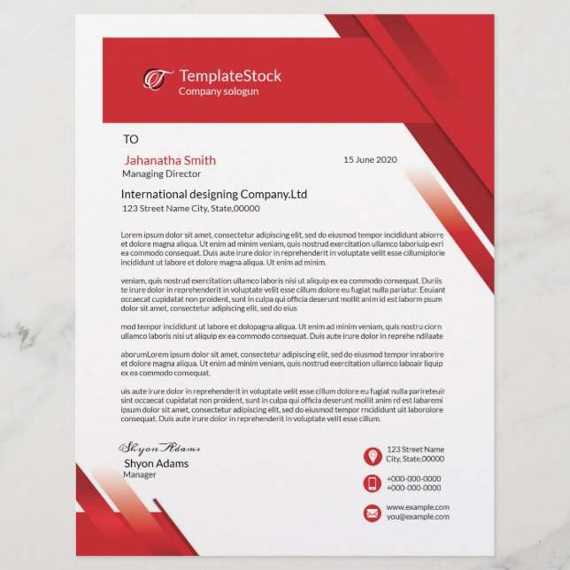 Professional Business Letterhead (Front)