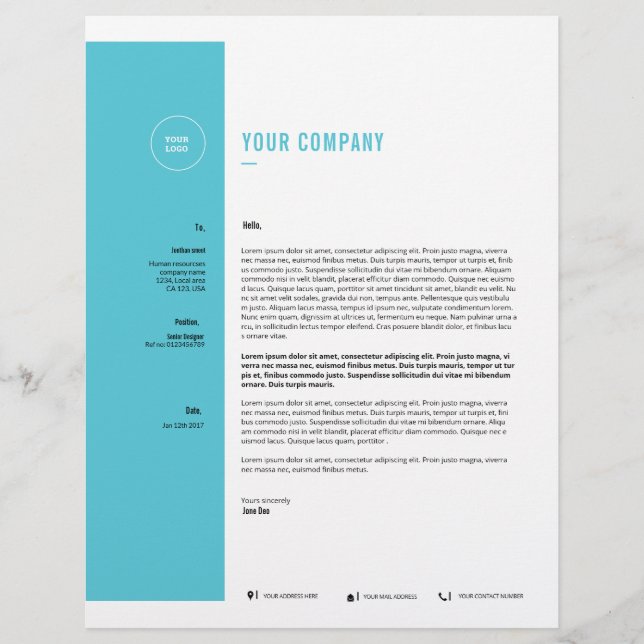 Professional Business Letterhead (Front)