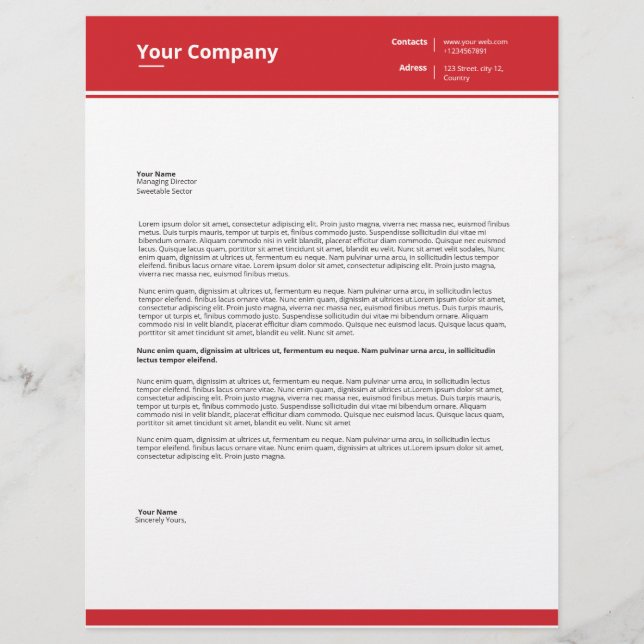 Professional Business Letterhead (Front)