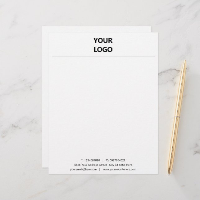 Professional Business Letterhead with Logo (Front/Back In Situ)