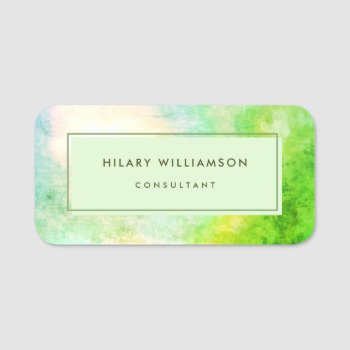 Professional Business Lime Green Magnetic Name Tag by TabbyGun at Zazzle
