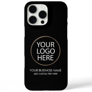 Professional Business Logo and Text Company Black iPhone 16 Pro Max Case