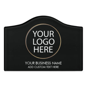 Professional Business Logo and Text Company Black Door Sign