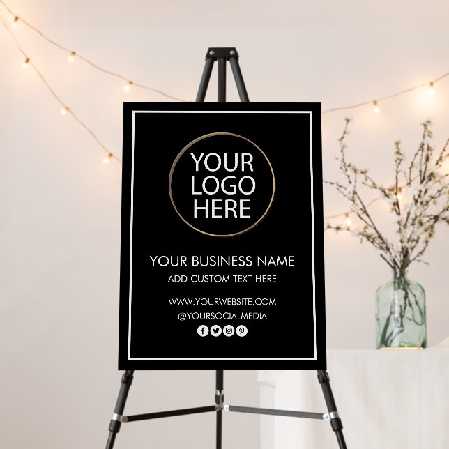 Professional Business Logo and Text Company Black Foam Board (In Situ (Stand))