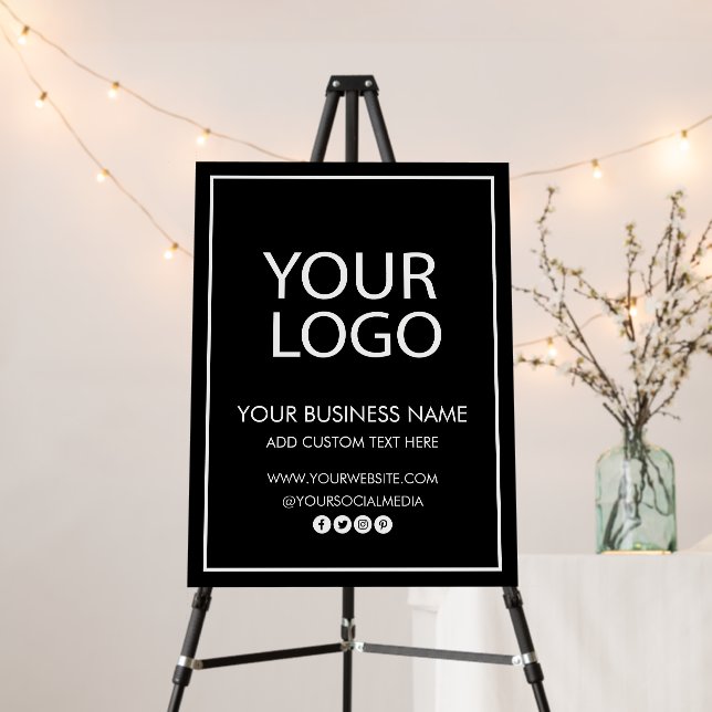 Professional Business Logo and Text Company Black Foam Board (In Situ (Stand))