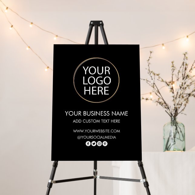 Professional Business Logo and Text Company Black Foam Board (In Situ (Stand))