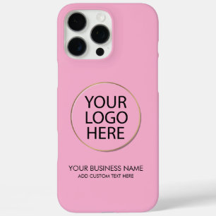 Professional Business Logo and Text Company Pink iPhone 16 Pro Max Case
