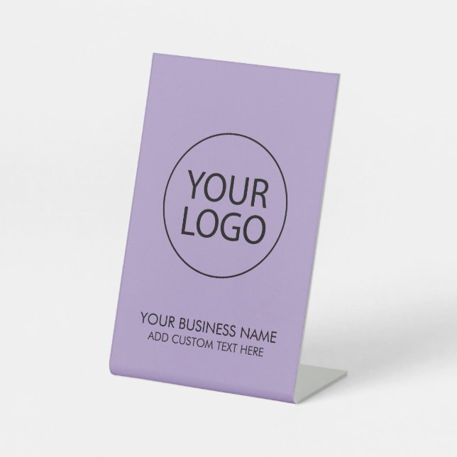 Professional Business Logo and Text Company Purple Pedestal Sign (Front)