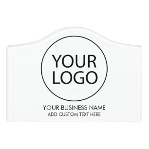 Professional Business Logo and Text Company white Door Sign