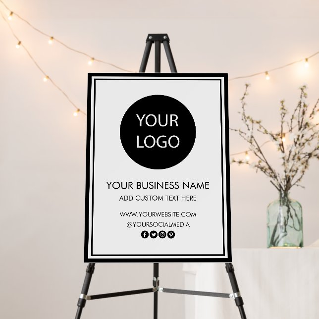 Professional Business Logo and Text Company white Foam Board (In Situ (Stand))