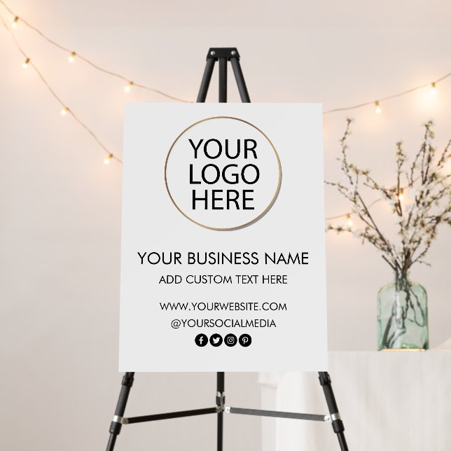 Professional Business Logo and Text Company white Foam Board (In Situ (Stand))