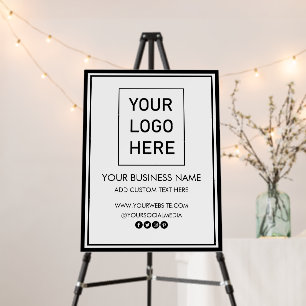 Professional Business Logo and Text Company white Foam Board