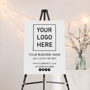 Professional Business Logo and Text Company white Foam Board