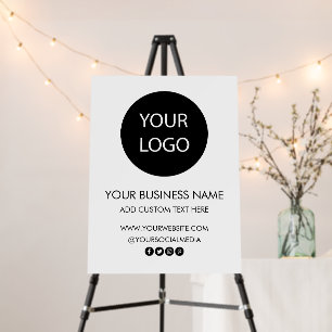 Professional Business Logo and Text Company white Foam Board