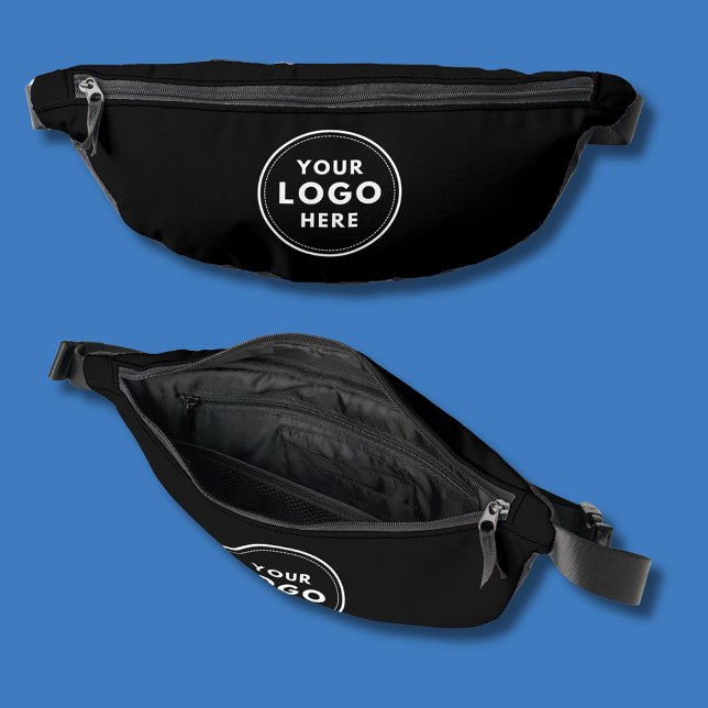 Professional Business Logo Black Fanny Pack (Simple logo black fanny back, ideal for corporate professional branding. Just add your own logo.)