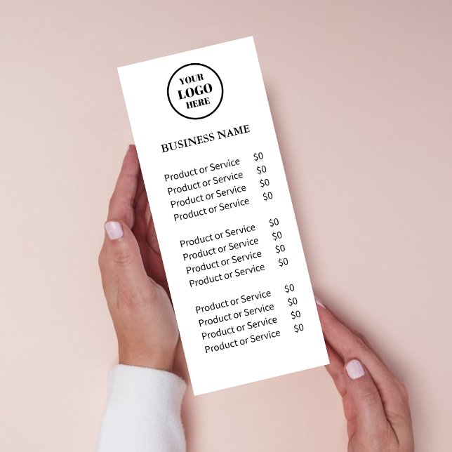 Professional Business Logo Black & White Service Rack Card (Creator Uploaded)
