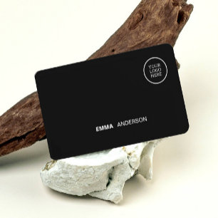 Professional Business logo Bold black Qr Code  Card