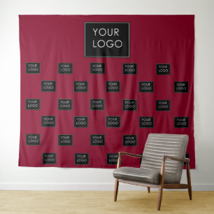 Professional Business Logo Burgundy Fair Backdrop