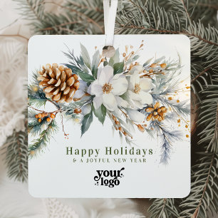 Professional Business Logo Client Gift Christmas Metal Ornament