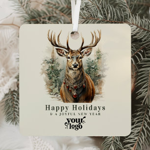 Professional Business Logo Client Gift Christmas Metal Ornament