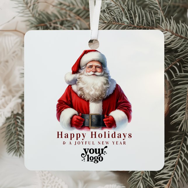 Professional Business Logo Client Gift Christmas Metal Ornament (Creator Uploaded)