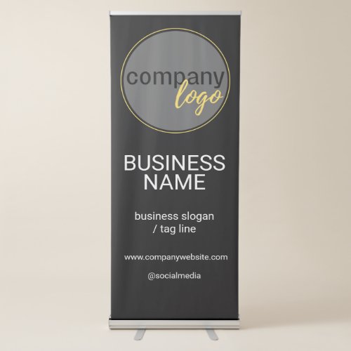 PROFESSIONAL BUSINESS LOGO COMPANY MARKETING BLACK RETRACTABLE BANNER