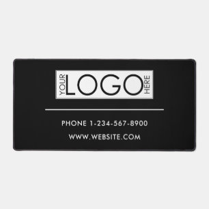 Professional Business Logo Contact Details Simple Desk Mat