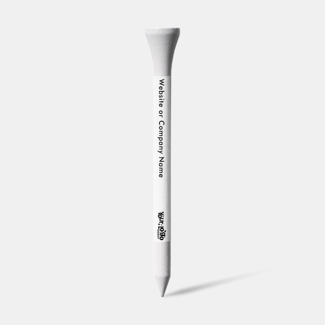 Professional Business Logo Contact Details White Golf Tees (Side)