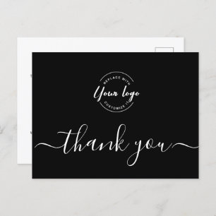 Professional Business Logo Corporate Black white Postcard