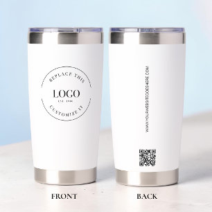 Professional Business logo Custom QR code website Insulated Tumbler