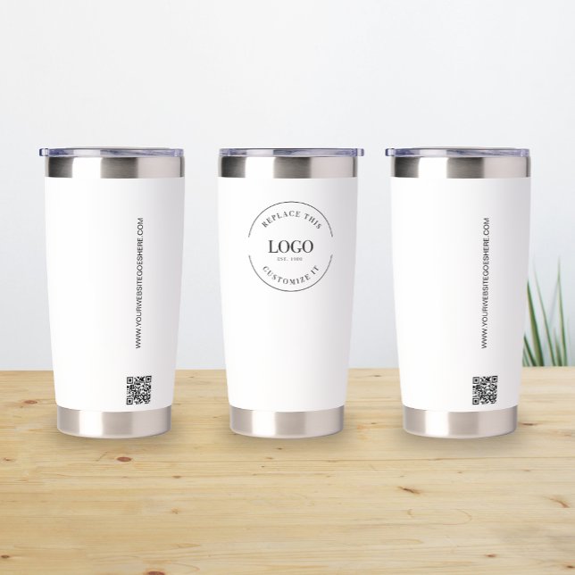Professional Business logo Custom QR code website  Insulated Tumbler (Professional insulated tumblers with business logo, website and  QR code. )