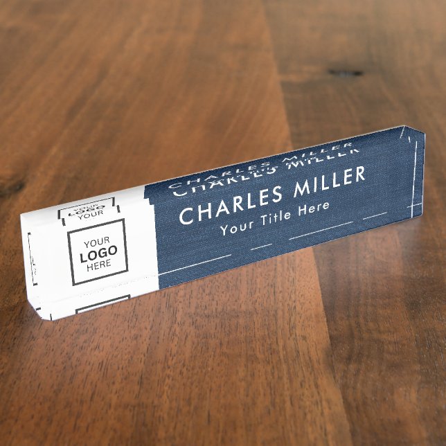 Professional business logo Desk Nameplate (Side)