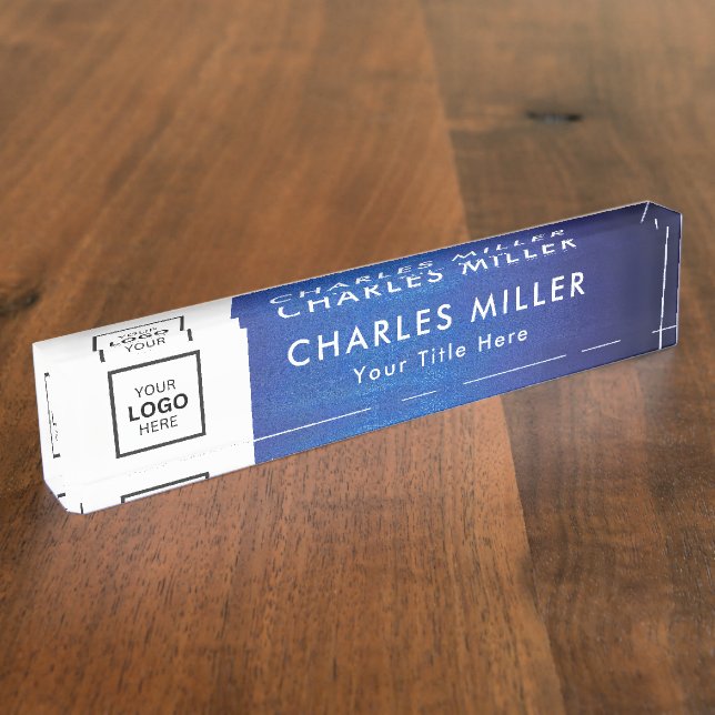 Professional business logo Desk Nameplate (Side)