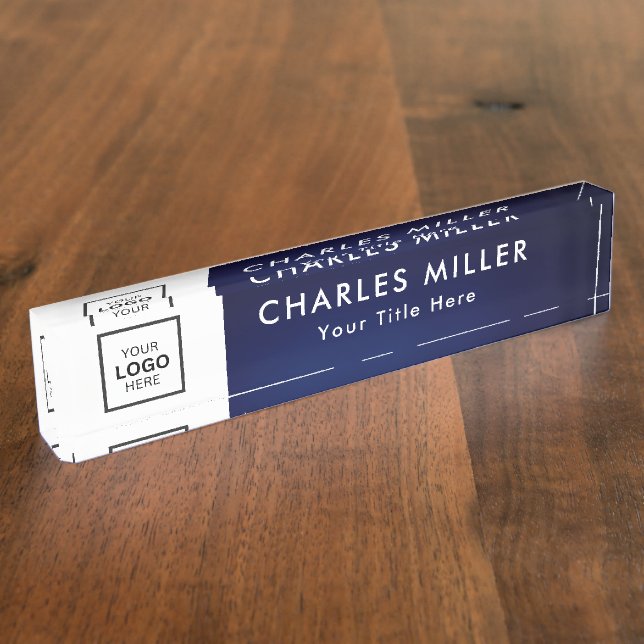 Professional business logo Desk Nameplate (Side)