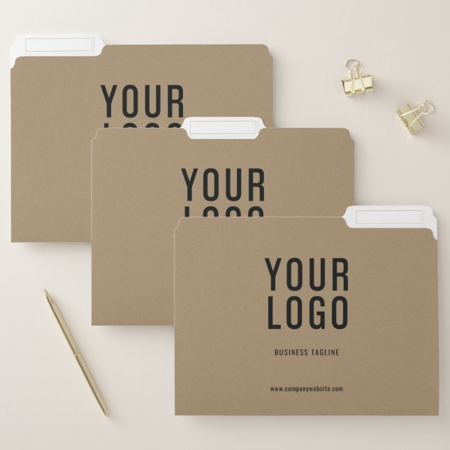 Professional Business Logo Kraft File Folders (Set)
