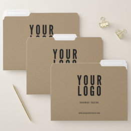 Professional Business Logo Kraft File Folders