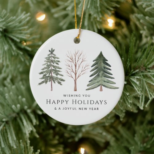 Professional Business Logo Minimalist Christmas Ceramic Ornament