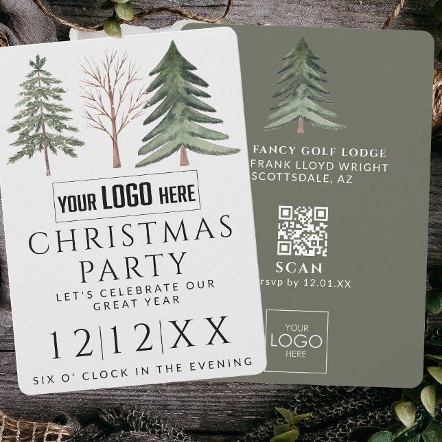 Professional Business Logo Minimalist Christmas Invitation (Creator Uploaded)