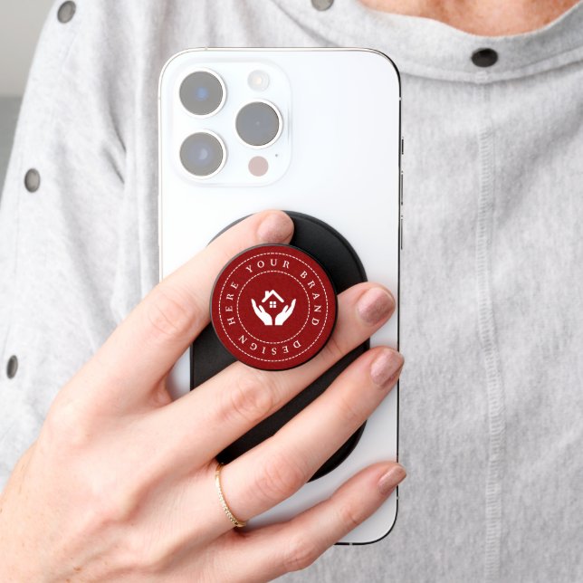 Professional Business Logo Modern Minimal PopSocket (Hand)