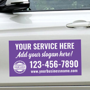 Professional Business Logo Modern Purple White Car Magnet