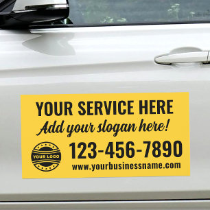 Professional Business Logo Modern Yellow Black Car Magnet
